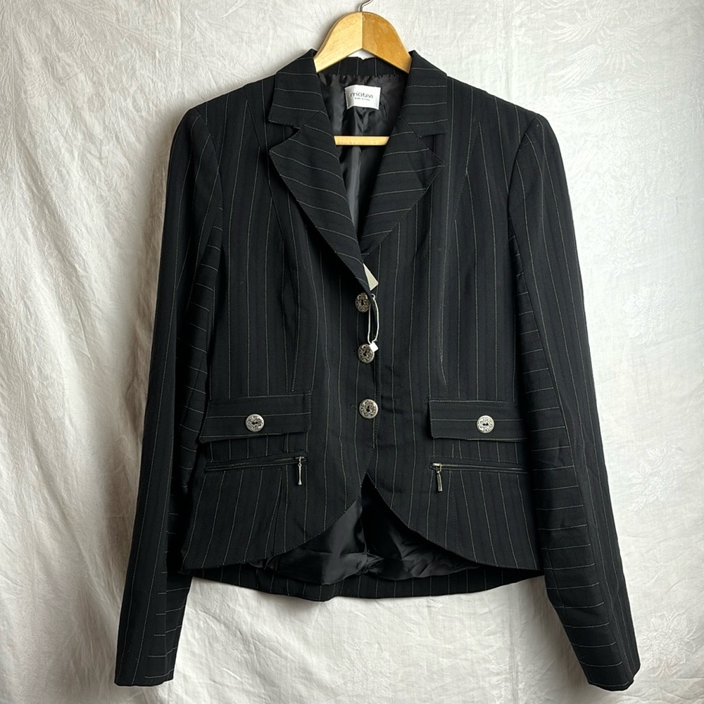 Motivi Pinstripe Hi/Low Pinstripe Blazer Sz EU 44